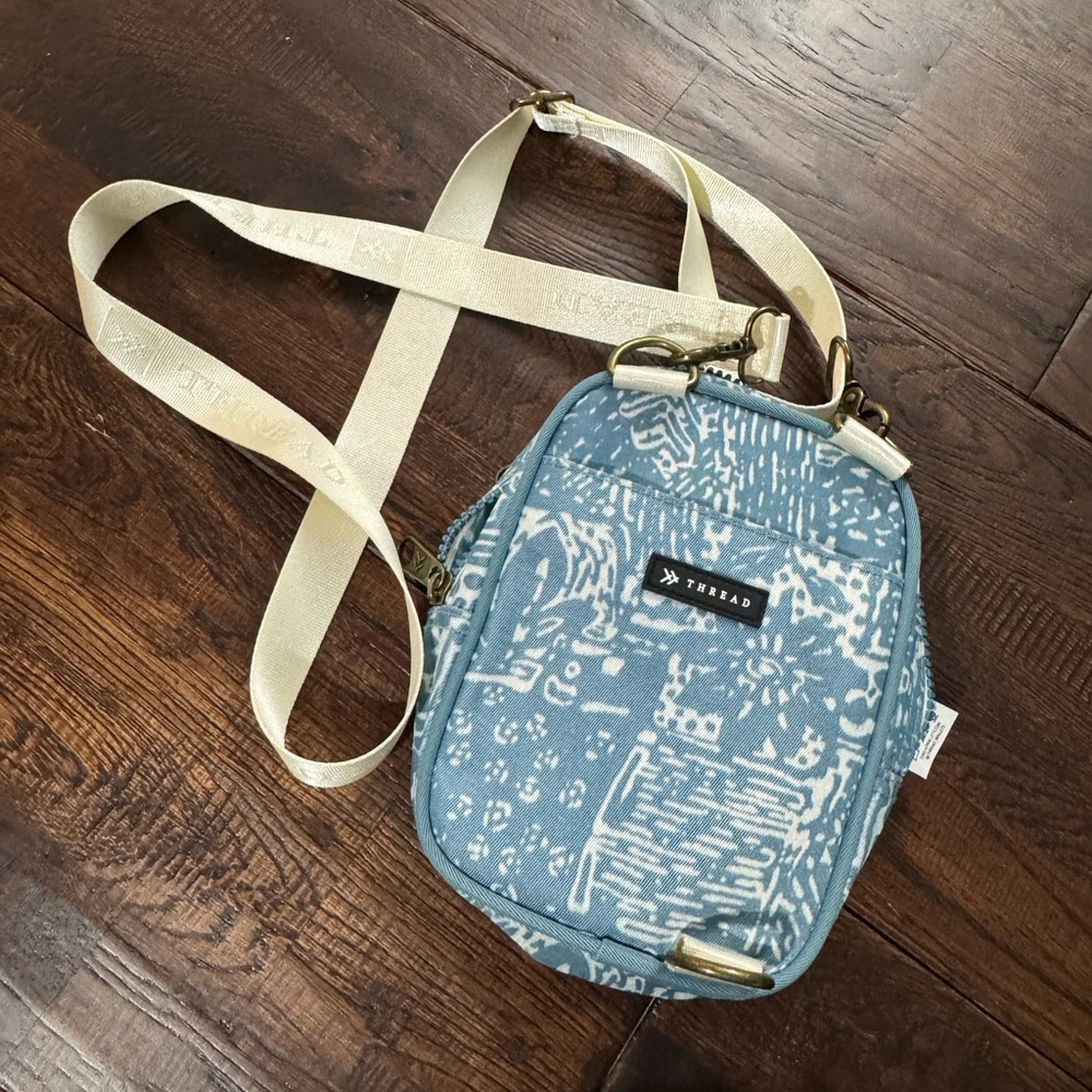 Thread Wallets Blue Patterned Crossbody Bag - image 2